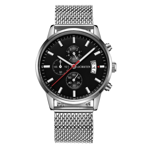 OCHSTIN Fashion Sport Stainless Steel Men Watches Quartz 3ATM Water-resistant Luminous Man Wristwatch Calendar Chronograph