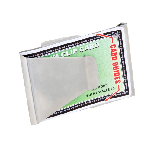 Double-Sided Slim Stainless Steel Money Clip Cash Clip Credit Card ID Card Holder