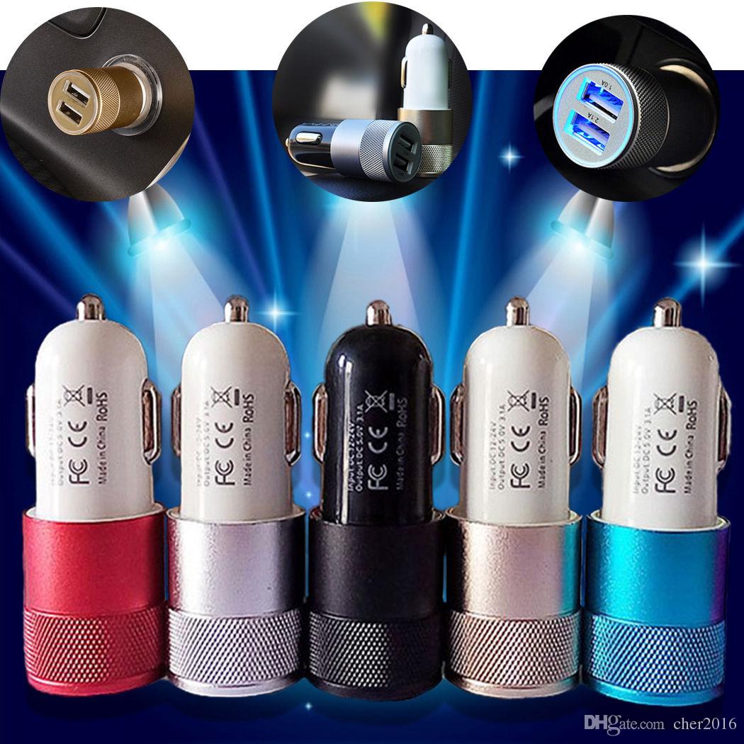 For Smart Mobile Cell Phone Samsung Dual USB 3.1A Car Charger 2 Port Adapter