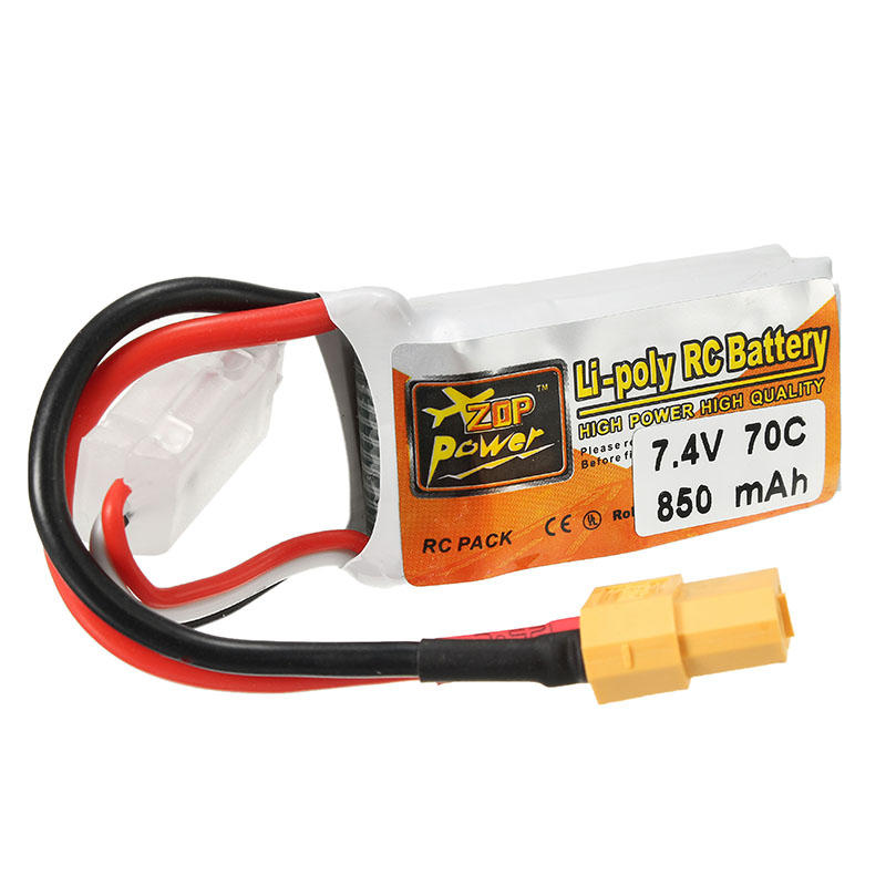 ZOP Power 7.4V 850mah 70C 2S Lipo Battery XT60 Plug For RC Model