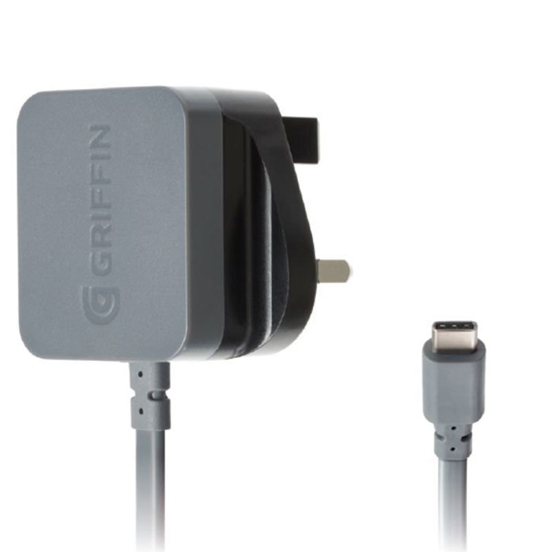 Griffin Powerblock 3A USB Type C Wall Charger - Black/Grey