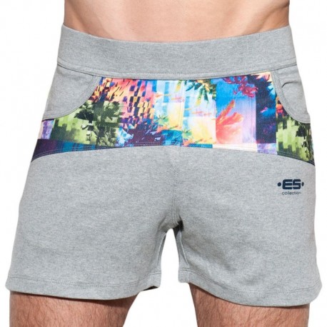 ES Collection Palm Glitch Short - Grey - Blue XL