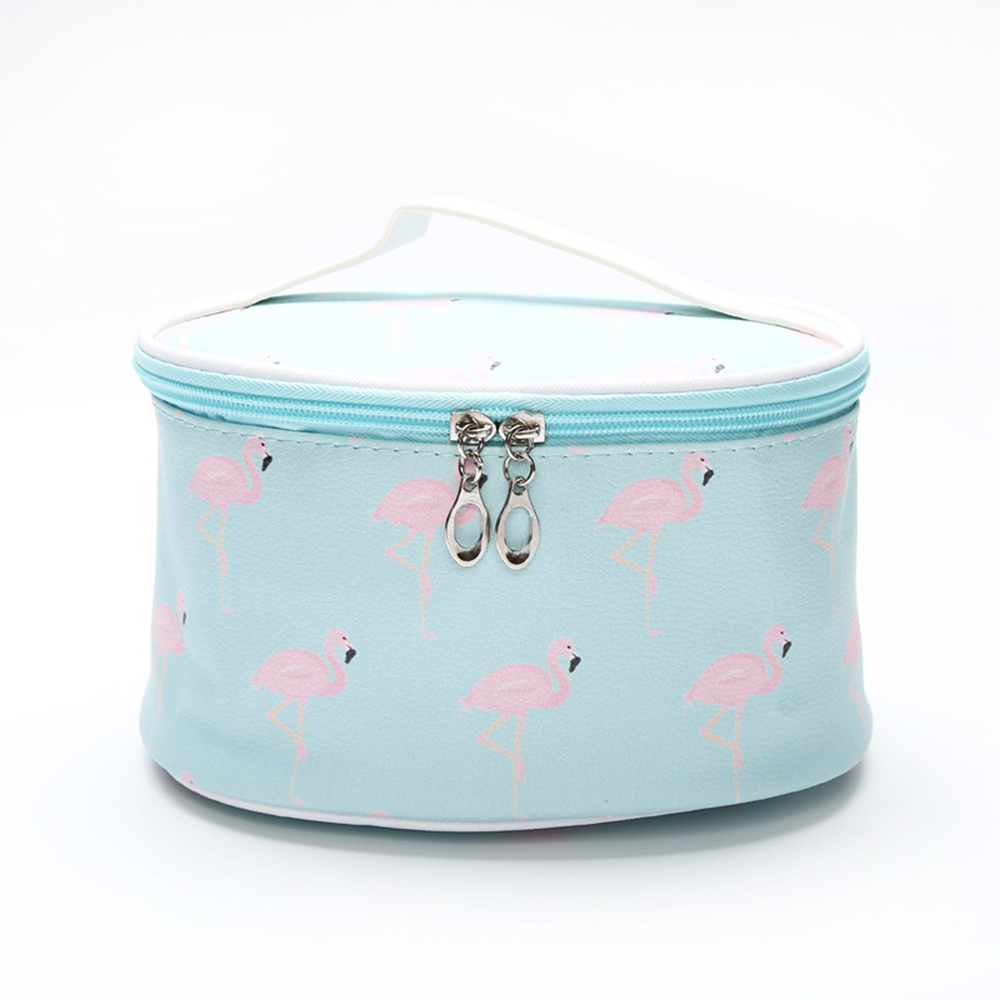 Flamingo Print Zipper Storage Bag With Handle