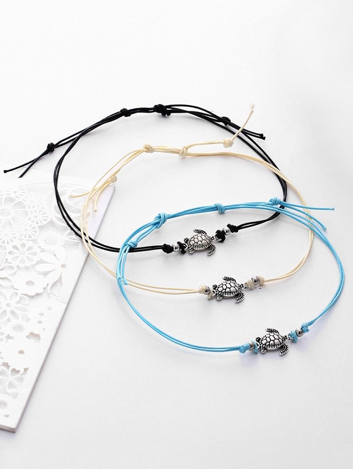 Alloy Sea Turtle Foot Jewelry Anklet Set