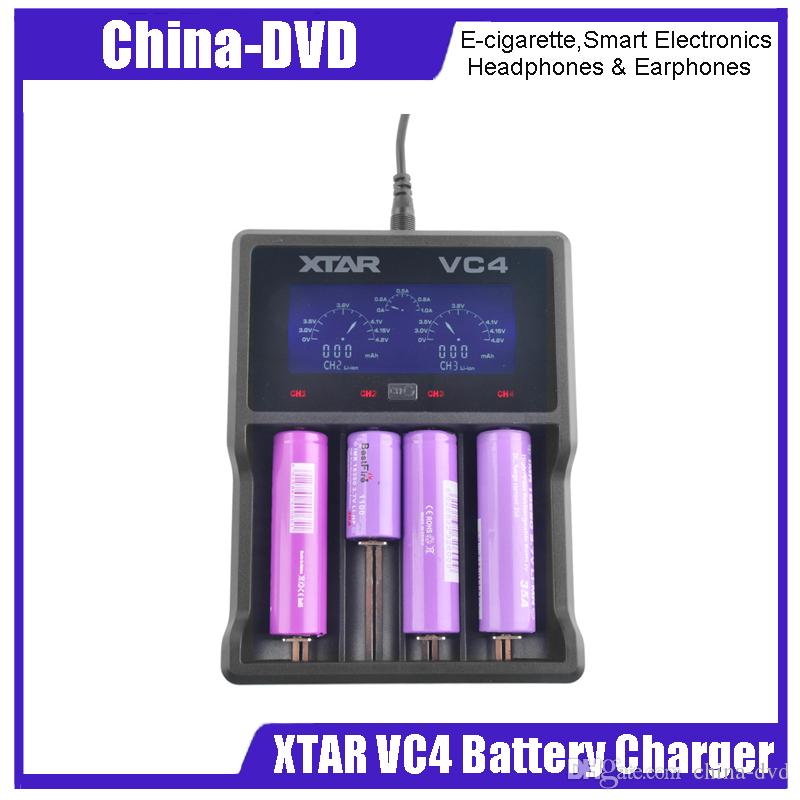 Authentic Xtar VC4 battery charger 4 slot LCD screen and Temperature Monitoring System charger fit Ni-MH and Li-ion batteries