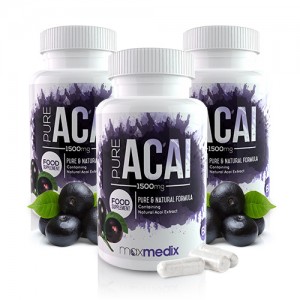 Pure Acai - Pure and Natural Acai Supplement - 1500mg 60 Capsules - 3 Packs
