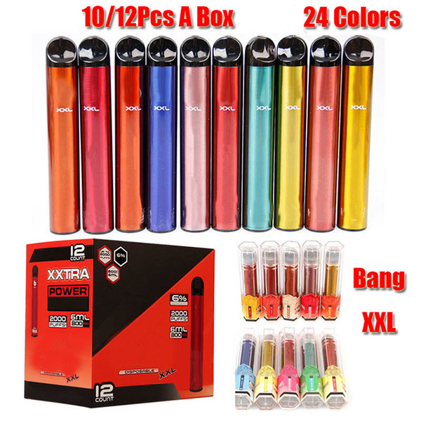 Bang XXL Disposable Device 800mAh Battery Pre-filled 6ml Pod 2000 Puffs XXtra Kits Vape Pen VS Bar Plus XL Randm Dazzle Pro Iget