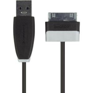Bandridge - Lade-/Datenkabel - USB (M) bis Samsung 30-poliger Dockanschluss (M) - 1 m - Schwarz, Silber