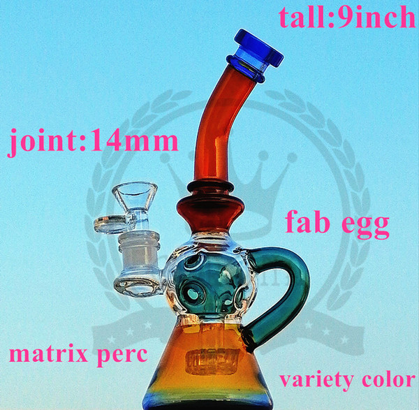 Glass bong Bong Recycler Water Pipe Bubbler Hookah Heady Dab Rig 14.4mm Feamle Joint Wholesale factory