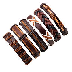 Men's Leather Bracelet Rope Twisted woven Fashion Leather Bracelet Jewelry Black / Brown / Brown 2 For Street Stage Lightinthebox
