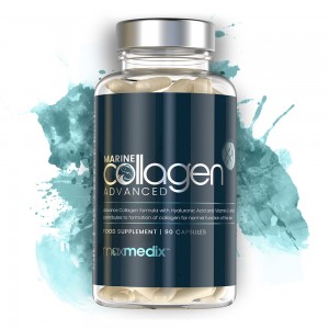 Colageno Marino Avanzado - Colageno, Acido Hialuronico y CoenzimaQ10 - Suplemento Para Cuidado De La Piel, Articulaciones y Huesos - 90 Capsulas