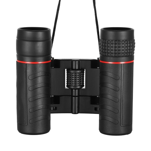 Mini bolsillo plegable 10X22 telescopio binocular de alta potencia observación de aves caza de canotaje de vida silvestre con lente de tela bolsa de transporte correa