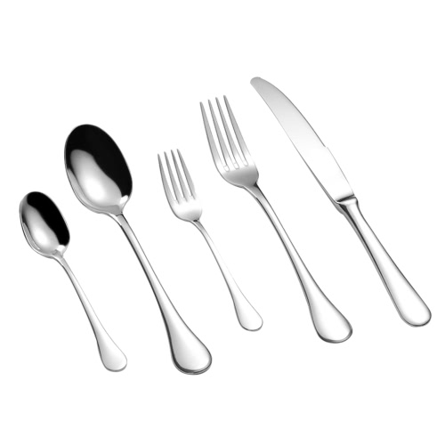 5pcs/set High-end Luxury Western Style Stainless Steel Flatware Set Good Quality Solid Dinnerware Utensils with Storage Box