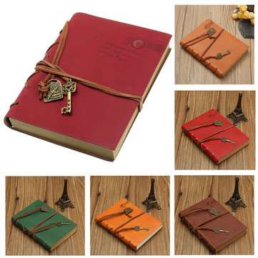 Classic Deep Brown PU Leather Retro Vintage Blank Pages Notebook Journal Diary