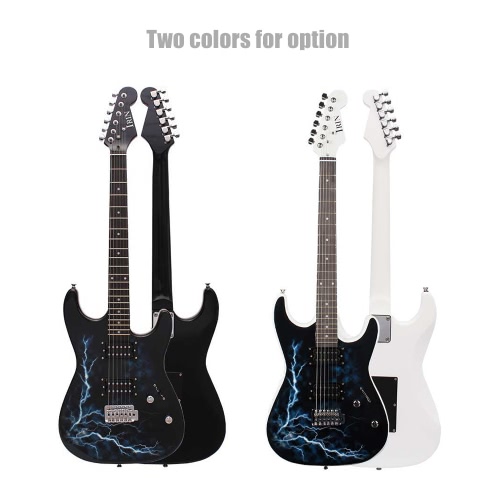 Pastillas Dual Dual guitarra eléctrica Tilo Cuerpo palo de rosa Fingerboard rayo fresco diseño con Gig Bag Picks correa para principiante
