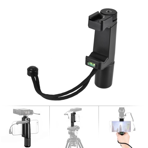 Photography Adjustable Handheld Phone Holder Smartphone Clamp Grip Phone Bracket with Cold Shoe for Video Recording Live Video and Selfie for iPhone HUAWEI Samsung Xiaomi 5.7cm-9.5mm Width Smartphones