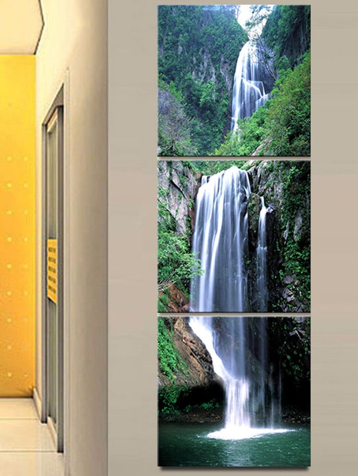 Mountain Waterfall Print Unframed Split Canvas Paintings