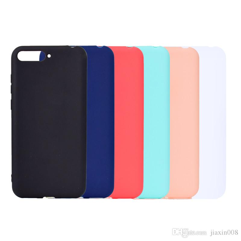 Candy Color Cover For Huawei Y6 2018 Case Soft TPU Ultrathin Designer Mobie Phone Cases Capinha For Huawei Y6 2018
