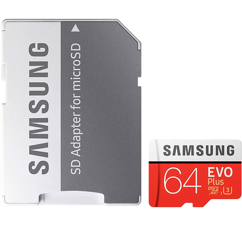 Samsung 64GB Evo Plus Micro SD Card (SDXC) UHS-I U3 + Adapter - 100MB/s