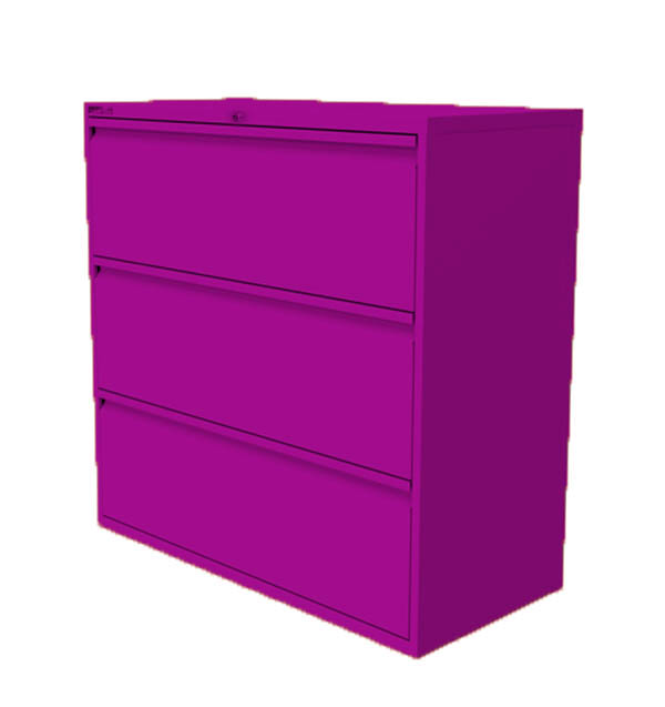 3 Drawer Side Filing Cabinet Purple