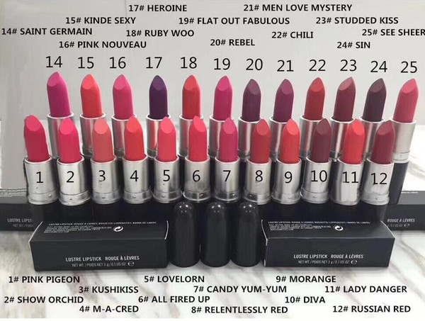 20 pcs FREE SHIPPING Lowest Best-Selling good sale 2018 NEW product Makeup LIPSTICK colors & gift