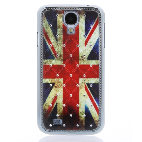 UK Flagge Muster Design Hard Case Back Cover mit Strass für Samsung Galaxy S4 i9500/i9505