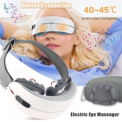 Electric Eye Massager Smart Vibration Eye Therapy Glasses Sleep Masks with Hot Compress Bluetooth Fatigue Pouch Wrinkle Lightinthebox