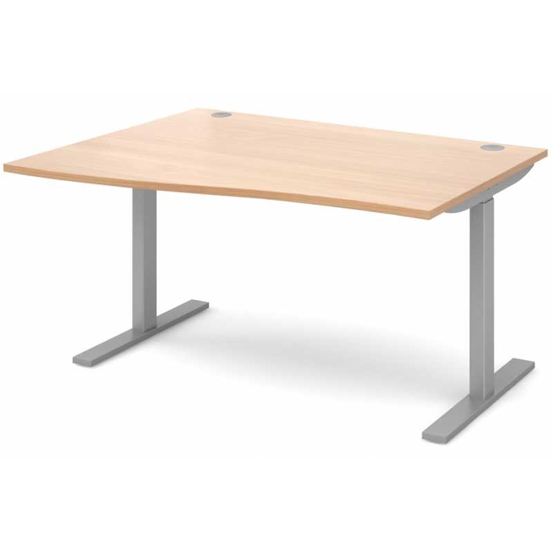 Sit Stand Wave Desk 1200mm - Electric Height Adjustable Oak Desk