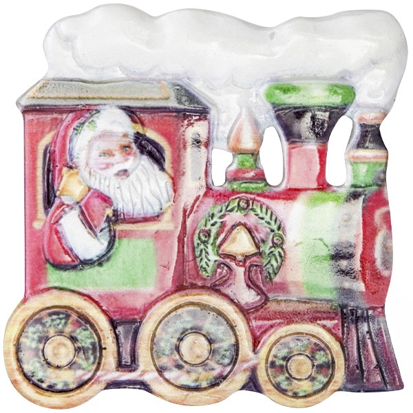 Wachsornament Nikolaus 1, farbig, geprägt, 7cm