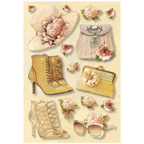 3-D Stickerbogen, Fashion 01, 12,5 x 18,5 cm