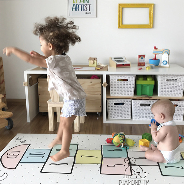 ins new design children's jumping tabs digital game crawling mat maternity supplies blanket mat