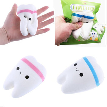 11cm Simulation Cute Teeth Soft Squishy Phone Charms Super Slow Rising Ballchain Kid Toy With Original Packing