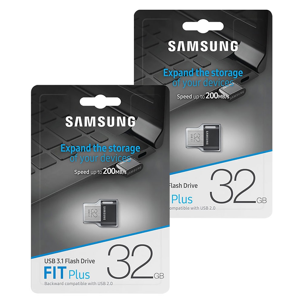 Samsung Fit Plus USB 3.1 Flash Drive 200MB/s - MUF-32AB/EU - 32GB - Value Twin Pack