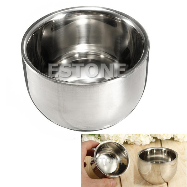 wholesale new stainless steel metal shaving shave brush mug bowl cup 7.2cm cup mat mug press