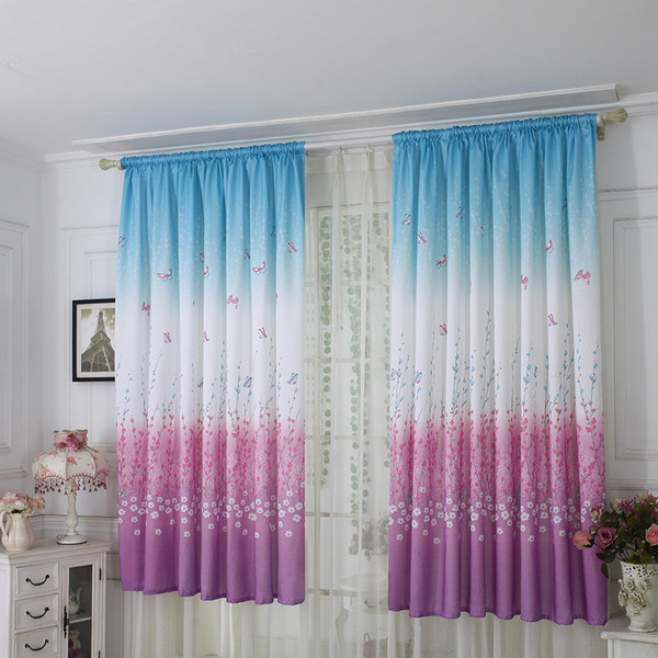 drop shipping butterfly curtain tulle window treatment voile drape valance 1 panel fabric curtains