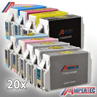 20 Ampertec Tinten für Epson T7601 - 7609  Farben nach Wahl