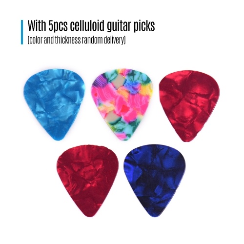 Guitare en cuir prend Holder Case sac de forme de guitare avec porte-clés 5pcs Celluloid Guitar Picks String Instrument Accessoires