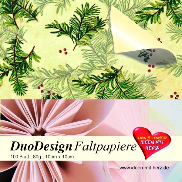 DuoDesign Faltpapier, 10 x 10 cm, 100 Blatt