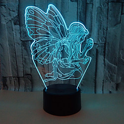 Angel 3D Nightlight Night Light Color-Changing with USB Port USB 1pc