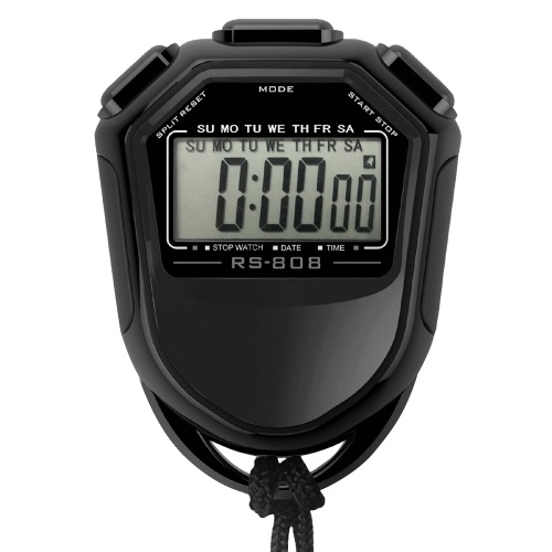 Wasserdichte Stoppuhr Digital Handheld LCD Timer Chronograph Sportzähler mit Riemen zum Schwimmen Laufen Fußballtraining