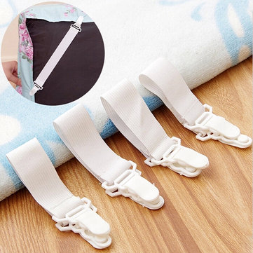 4pcs Bed Sheet Grippers Clip Holder Fasteners Set Elastic Blankets Clip