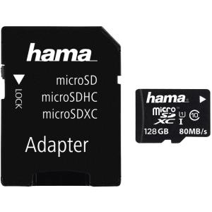 Hama - Flash-Speicherkarte (microSDXC-an-SD-Adapter inbegriffen) - 128 GB - UHS Class 1 / Class10 - microSDXC UHS-I