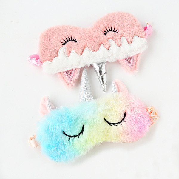 Unicorn Cute Sleeping Mask Eye Shade Cover Patch for Girl Kid Teen Blindfold Travel Makeup Eye Care Tools Night Accessories