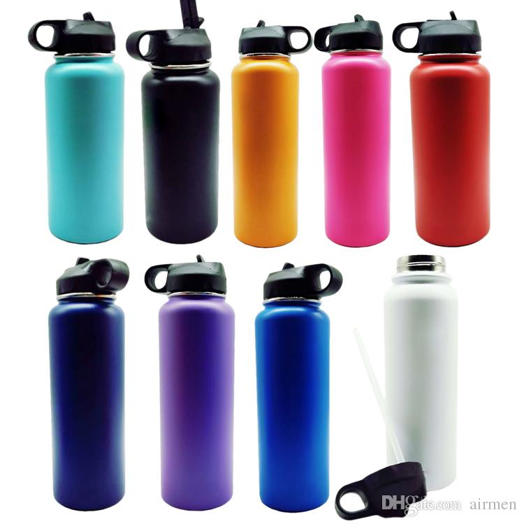 18oz/32oz/40oz Vacuum water bottle Insulated 304 Stainless Steel Water Bottle Wide Mouth big capacity travel water bottles With Filp Lids