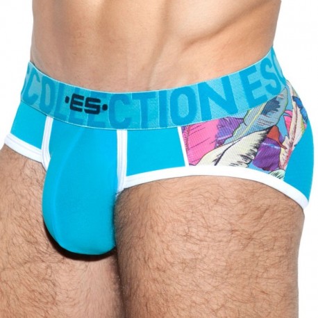 ES Collection Leaves Combi Brief - Turquoise S