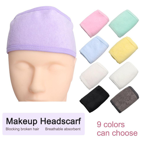 eyelashes extension spa facial headband make up wrap head terry cloth headband stretch towel with magic tape makeup hairband