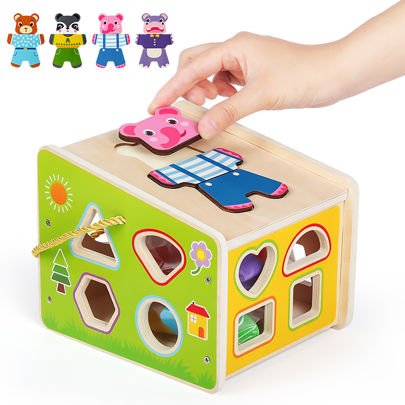 Baby Toys Wooden Puzzle Cute Cartoon Animal Intelligence Kids Educational Gift Brain Teaser Children Tangram Shapes Jigsaw Gift