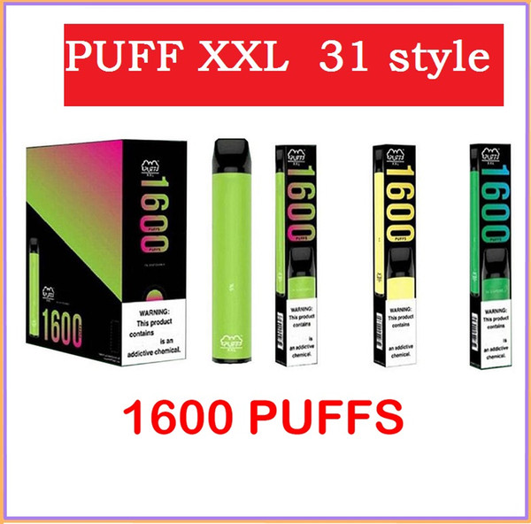 Puff XXL Disposable Vape Pen 31 style 1600 Puff Pre Filled Pods Vape Cartridge Puff Bars e cigarette vs air bar