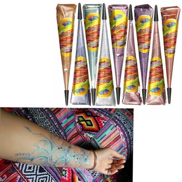 1PC Glitter Henna Cones Temporary Tattoos Kit Body Art Tool Color Available