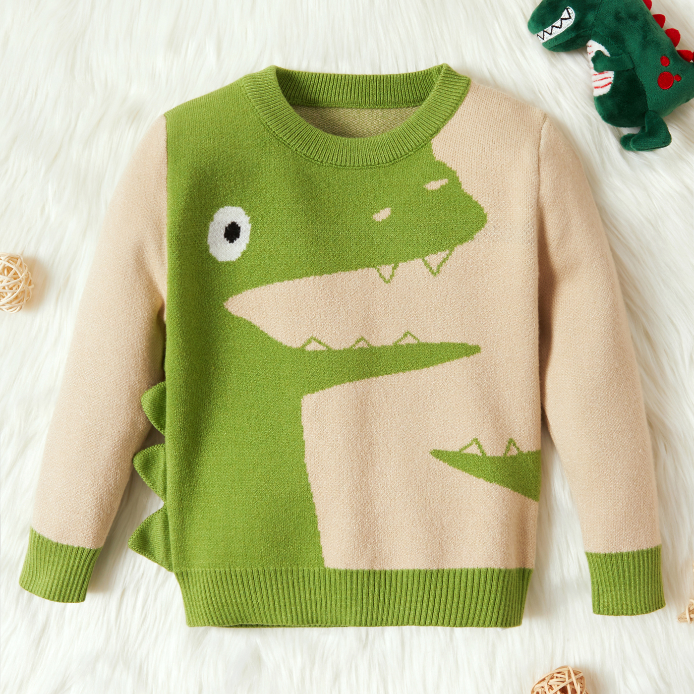 Baby / Toddler Boy Animal Dinosaur Pattern Knitted Sweater